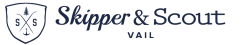 A logo with the text "Skipper & Scout" accompanied by a shield emblem with crossed keys.