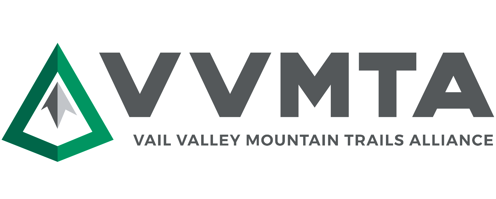The logo for the Vail Valley Mountain Trails Alliance, featuring a stylized mountain within a triangle.