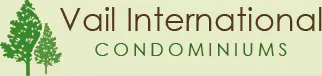 Logo of "Vail International Condominiums" with an evergreen tree graphic.