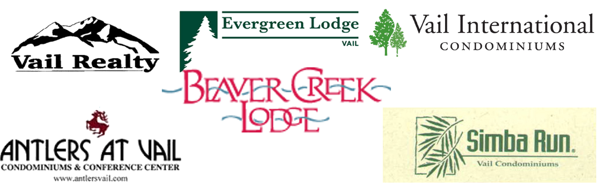 Logos of various Vail lodging properties.