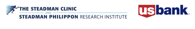 Logos of The Steadman Clinic, Steadman Philippon Research Institute, and US Bank.