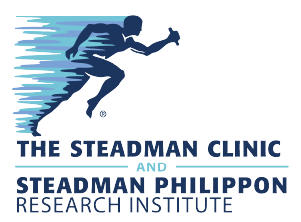 Logo of The Steadman Clinic and Steadman Philippon Research Institute featuring a running figure.