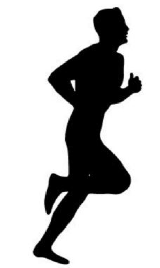 Silhouette of a person running.