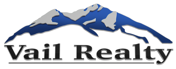 3D logo depicting mountain silhouette with "Vail Realty" text underneath.