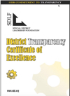 District Transparency Certificate of Excellence from SDLF, featuring a gear design and the website www.sdlf.org.