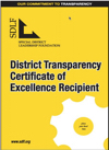 District Transparency Certificate of Excellence Recipient poster from the Special District Leadership Foundation.