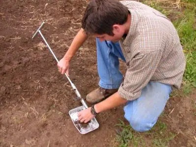 man collecting samples