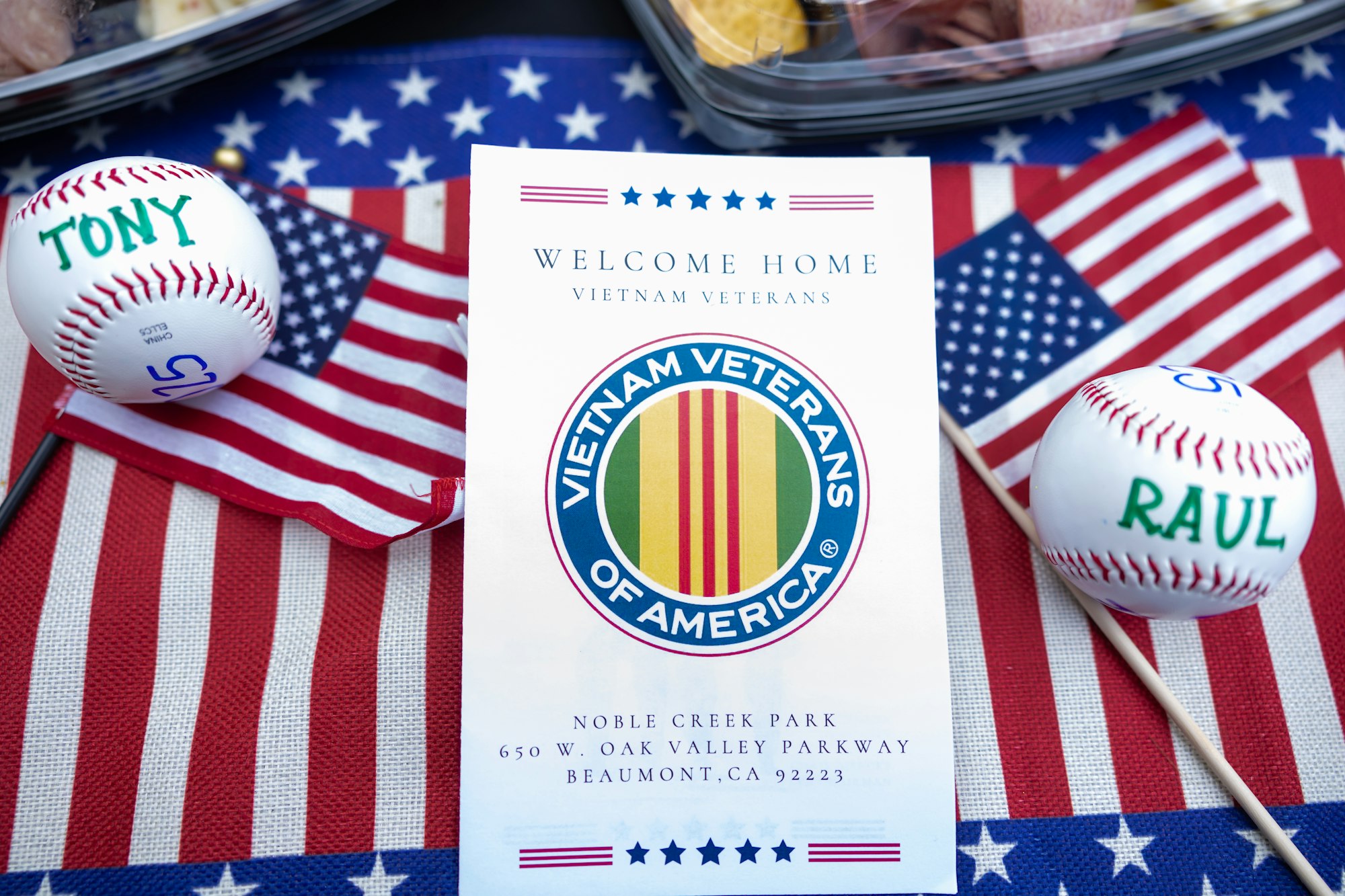 May contain: ball, baseball, baseball (ball), sport, american flag, flag, people, and person