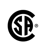 CSA logo, black and white design with "CSA" inside a stylized "C".