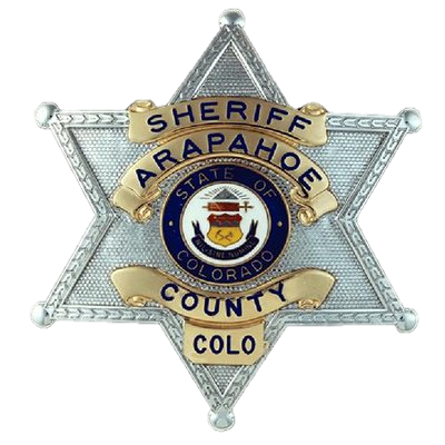 Arapahoe County Sheriff badge featuring the Colorado state emblem.