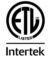ETL Listed logo with "Intertek" text below.