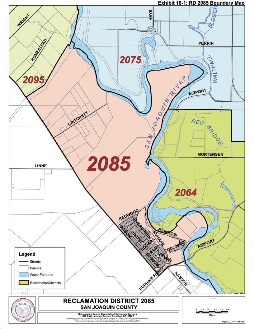 Reclamation District No. 2085 service area map
