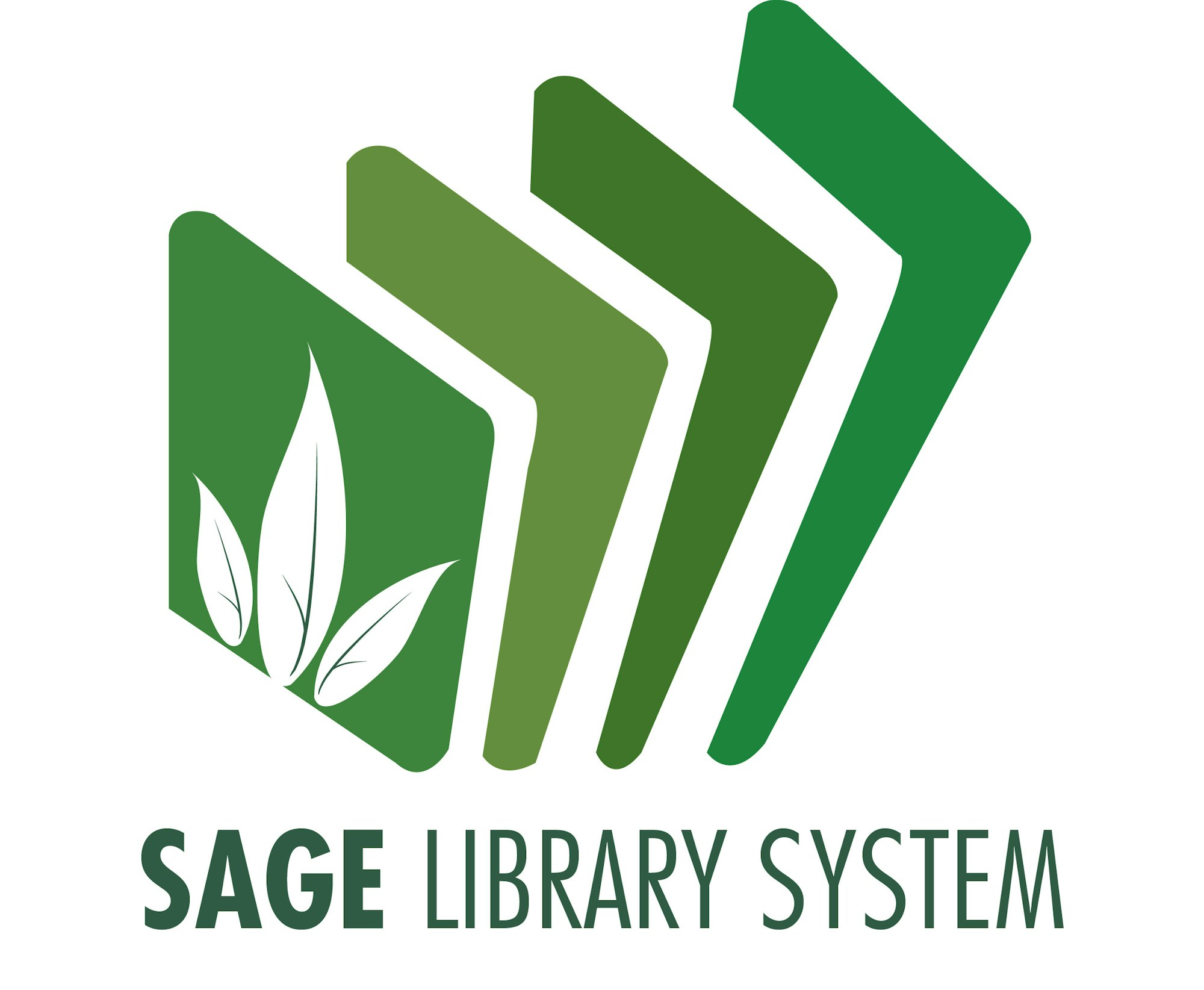 A logo with stylized books and a leaf, labeled "SAGE LIBRARY SYSTEM."