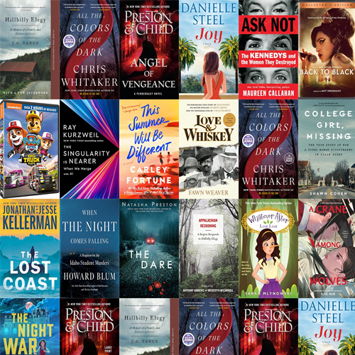 A collage of various book covers.