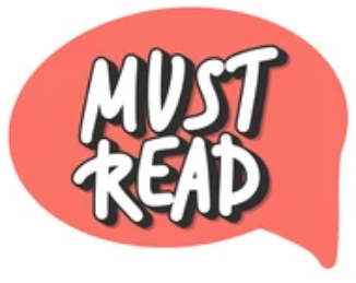 A speech bubble graphic with the text "MUST READ" inside it.