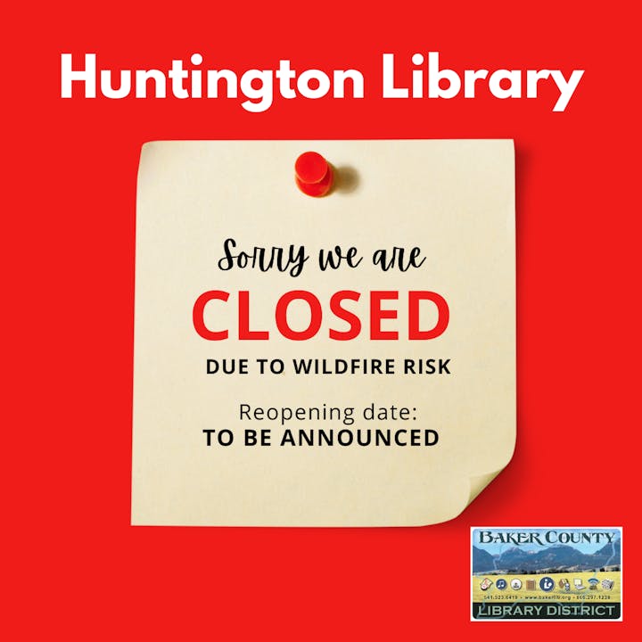 A closure notice for Huntington Library due to wildfire risk, reopening date TBD.