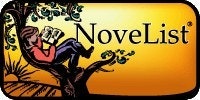 A logo for "NoveList" featuring a person reading a book on a tree branch.