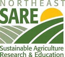 Logo of Northeast SARE for Sustainable Agriculture Research & Education with sun and field graphics.