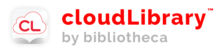 Logo with a cloud and book icon, text "cloudLibrary by bibliotheca".