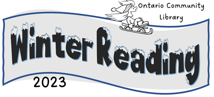 snowboarding person over top of Winter Reading 2023 Logo