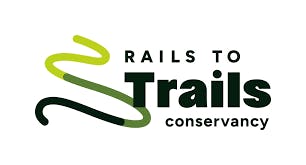 Logo with the text "Rails to Trails Conservancy" and green, winding lines.