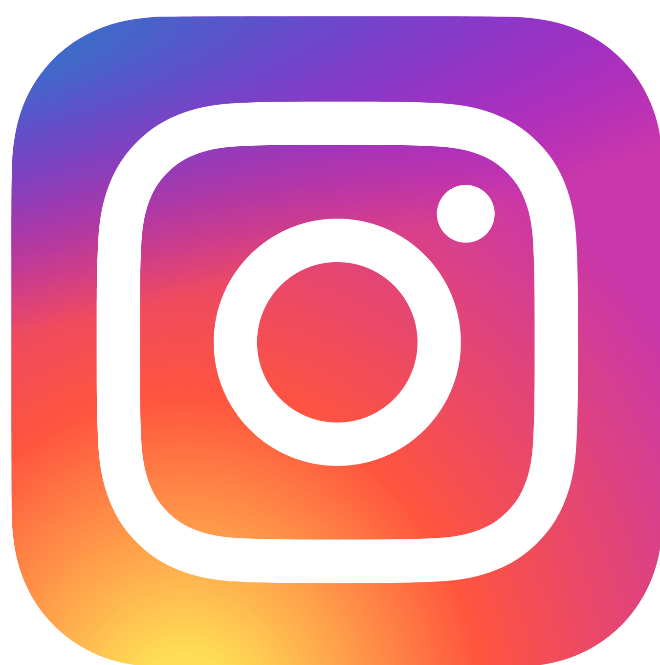 Instagram logo with a colorful gradient background and a white camera icon.