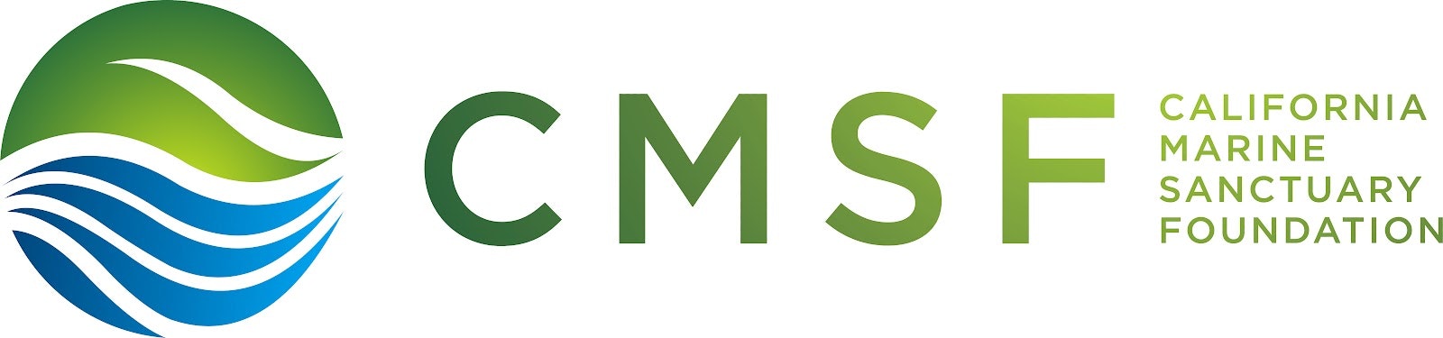 Logo with a green and blue wave design, and text "CMSF California Marine Sanctuary Foundation."