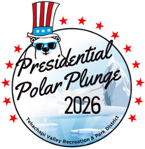 "Presidential Polar Plunge 2026" badge with stars and patriotic bear, plus text "I survived."