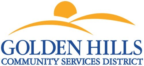 Golden Hills Community Services District logo with an orange sun and hills design.