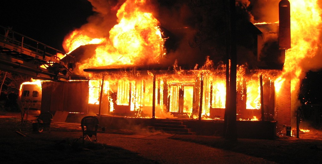 Photo of a structure fire