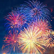 Colorful fireworks bursting in the night sky.