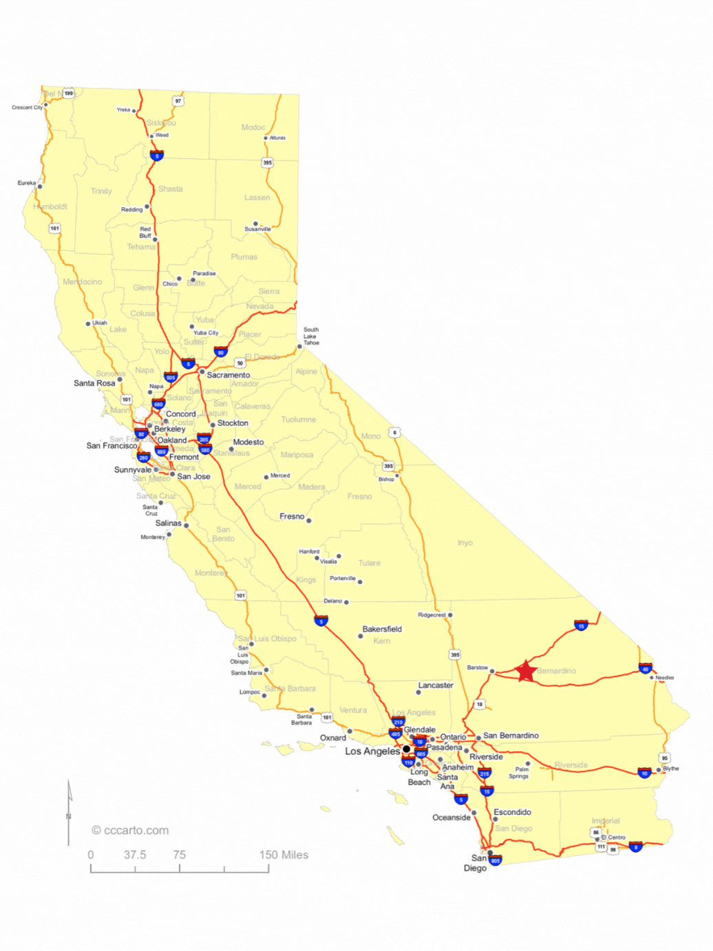 Newberry Springs on the California map