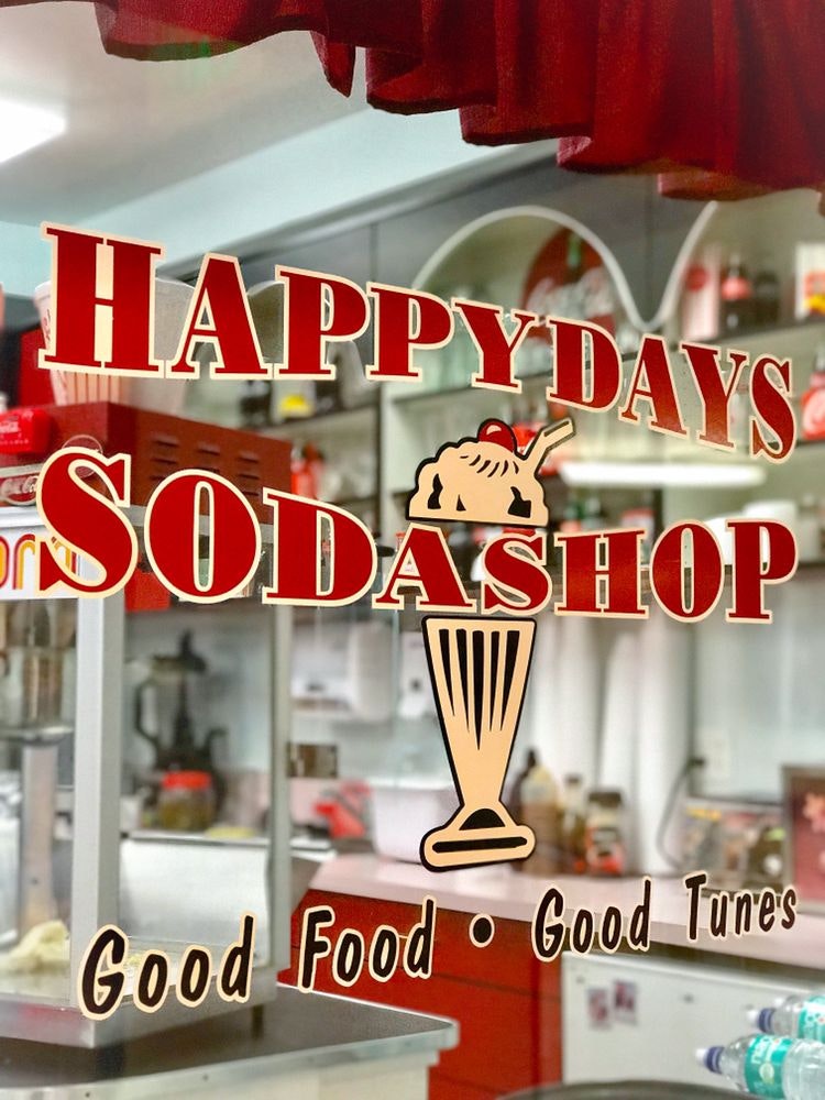 happy days soda shop sign