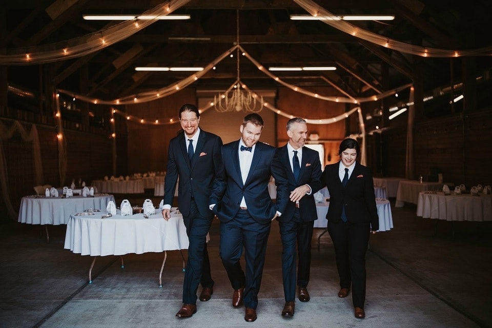 May contain: groupshot, person, adult, male, and man