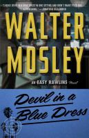 Book cover of "Devil in a Blue Dress" by Walter Mosley, featuring bold yellow and blue text.