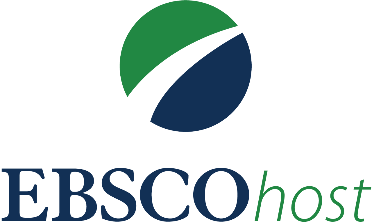Logo of EBSCOhost, featuring a green and blue globe with the text "EBSCOhost" below.