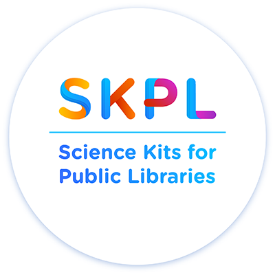 Logo with "SKPL" and "Science Kits for Public Libraries" in colorful letters.
