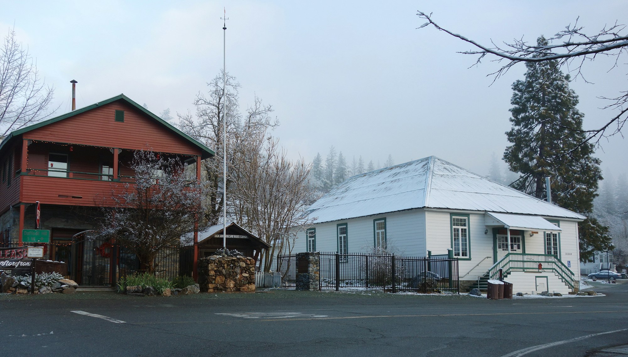 Armory hall and old store exterior