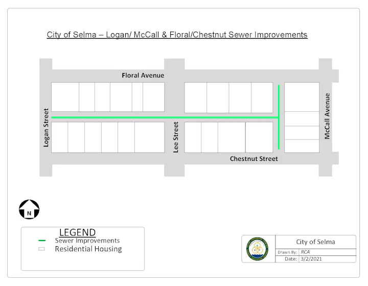 map of proposed sewer improvements