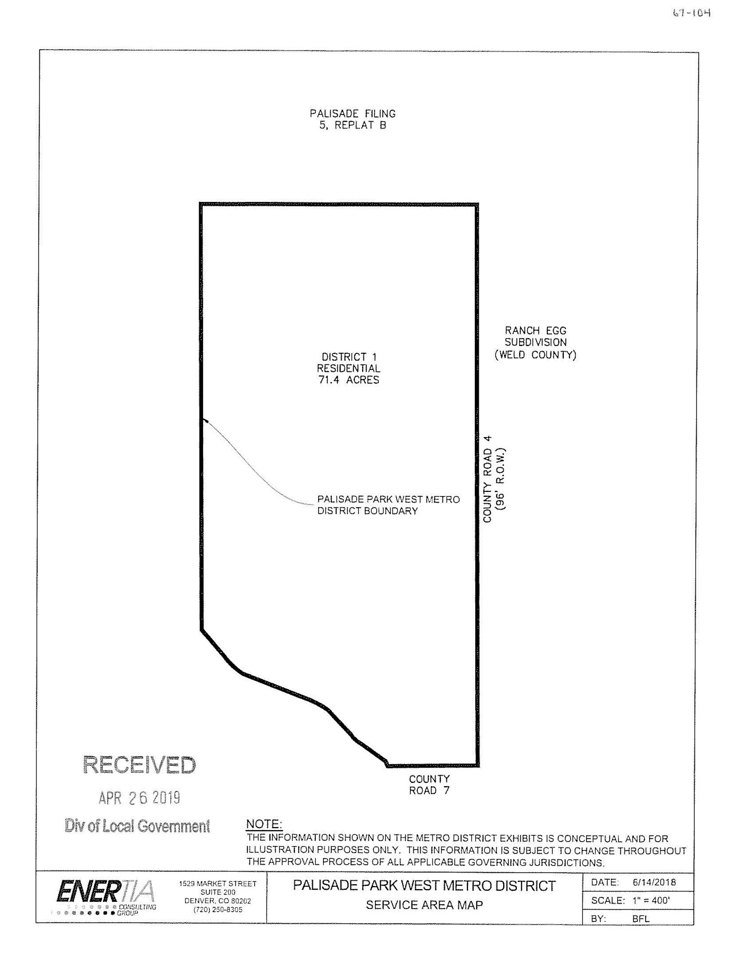 Map of the District located in the City and County of Broomfield, Colorado