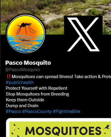 A public health message about preventing mosquito-borne illnesses with a logo and hashtags for awareness.