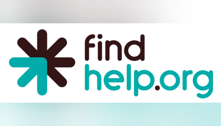 Logo of "findhelp.org" with a stylized asterisk and arrow graphic.