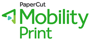 The image is a logo for "PaperCut Mobility Print."