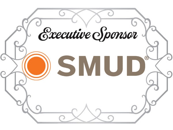 "Executive Sponsor: SMUD" with ornate border and an orange circle logo.