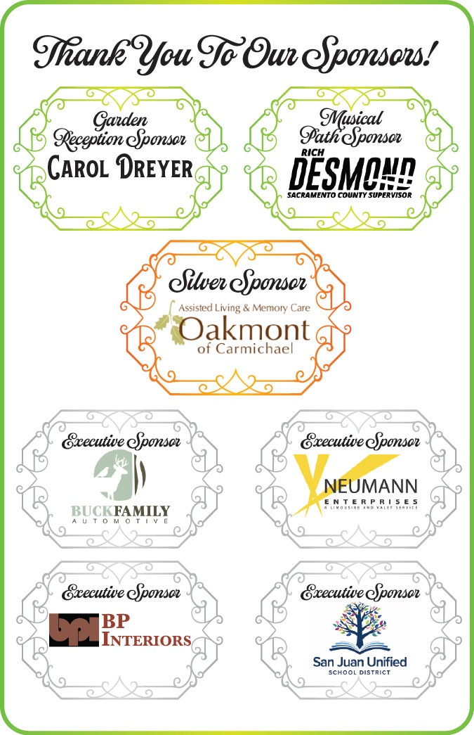 Sponsor thank you card featuring various sponsors for different categories.