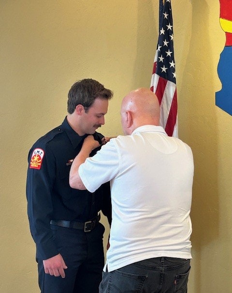 Captain Seitz receives his badge 2-26-26