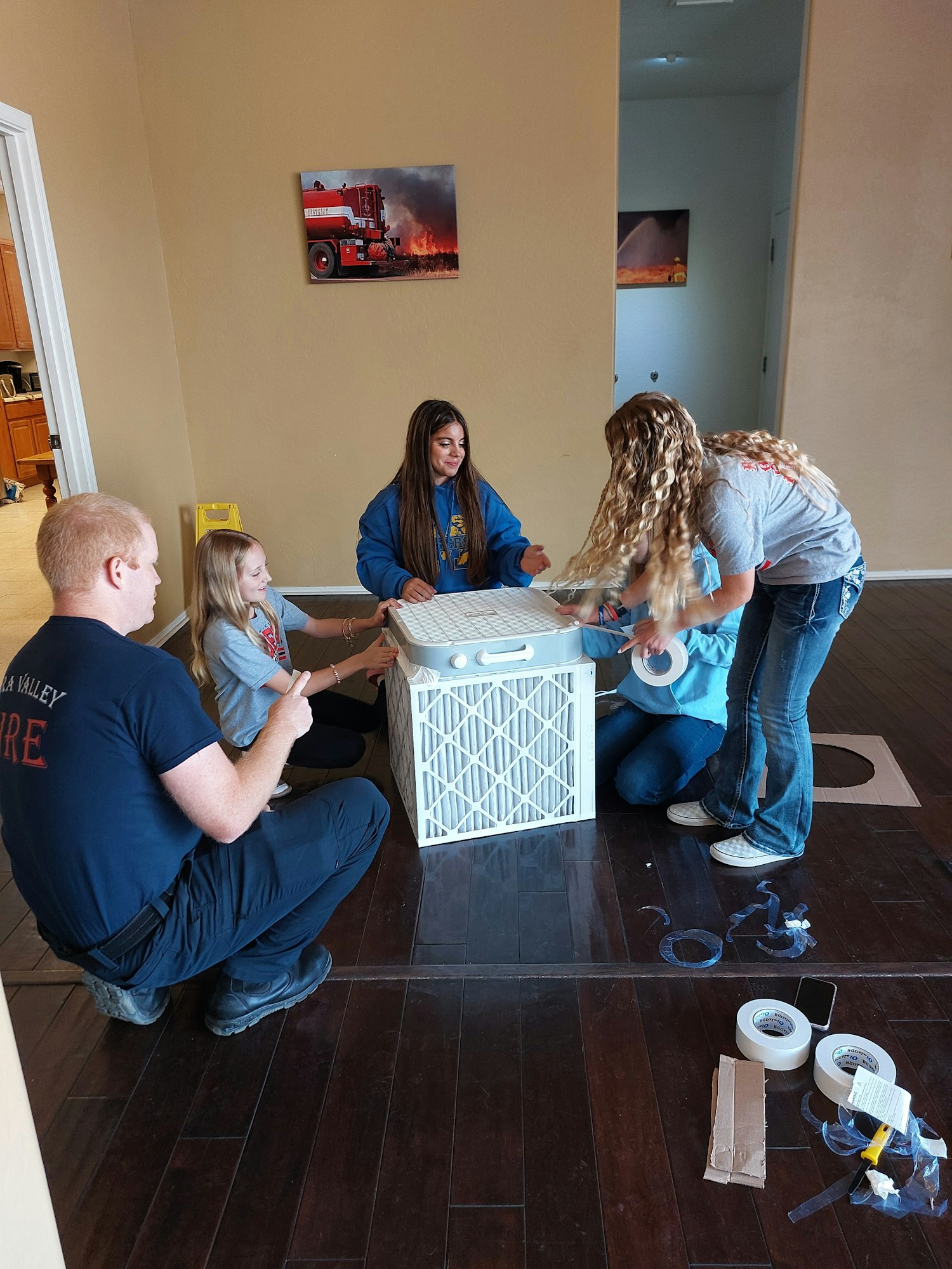 RR GATE students build Corsi-Rosenthal box March 2025