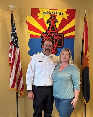 Battalion Chief Bowden with his wife, Sarah. 2-26-26