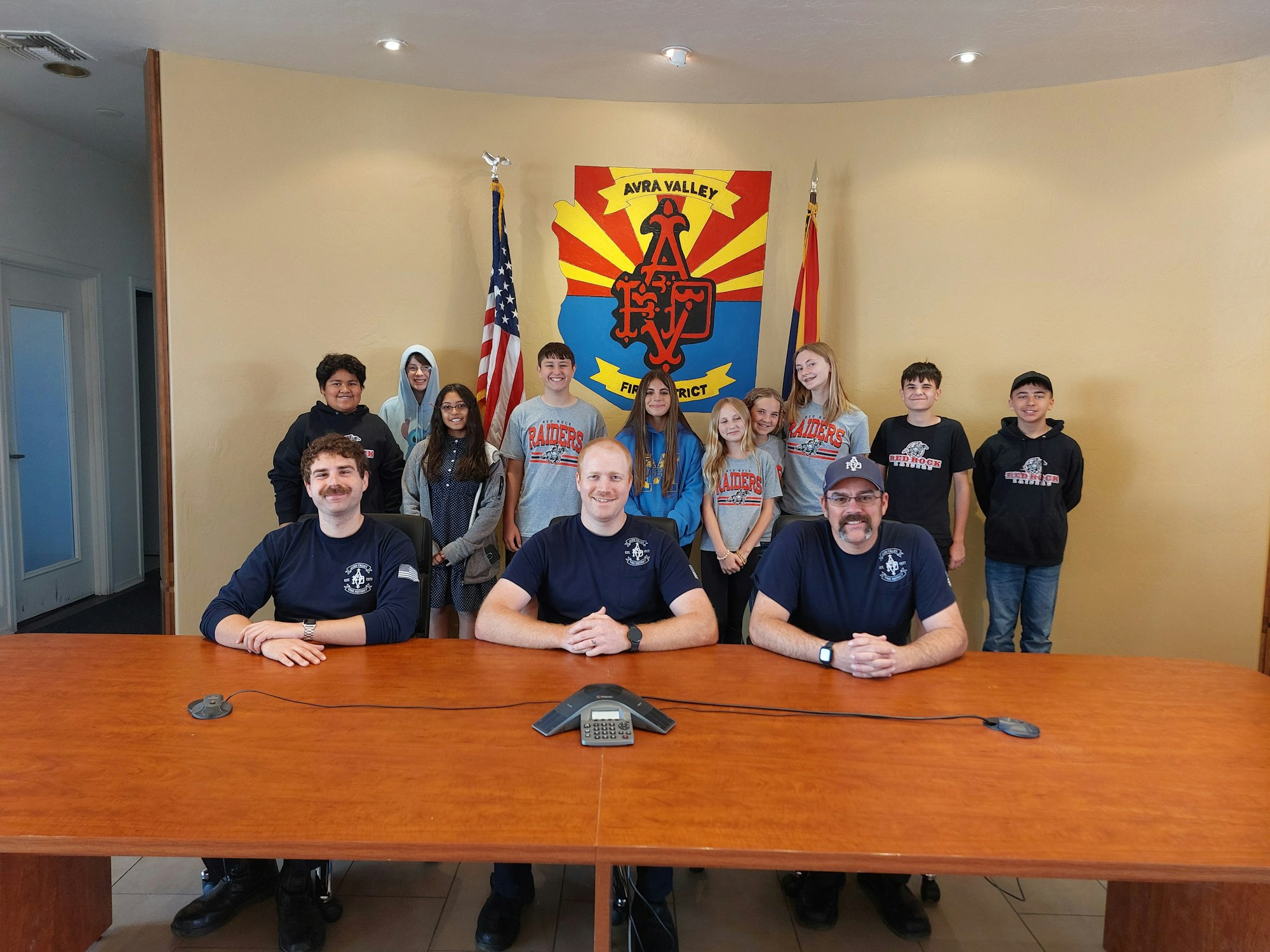 AVFD Firefighters with Red Rock GATE students March 2025