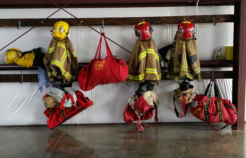 Turnout gear in the bay